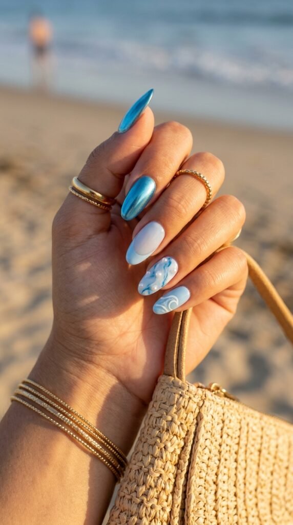 Blue_mix-and-match_nails_ Blue_mix-and-match_nails_