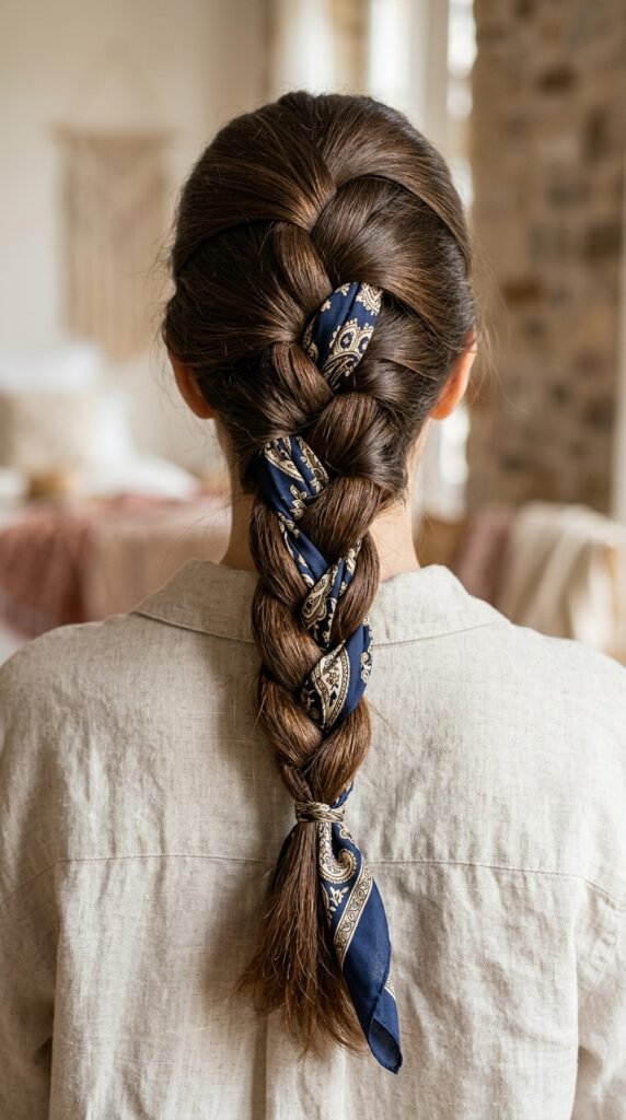 Braided_silk_scarf_hairstyle Braided_silk_scarf_hairstyle
