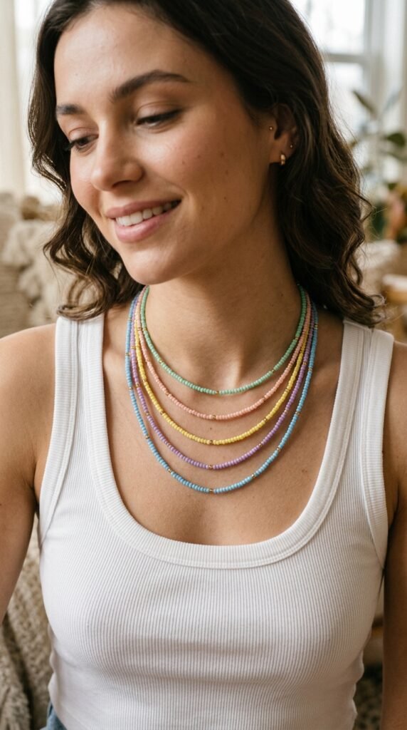 Candy-colored_seed_bead_necklaces Candy-colored_seed_bead_necklaces
