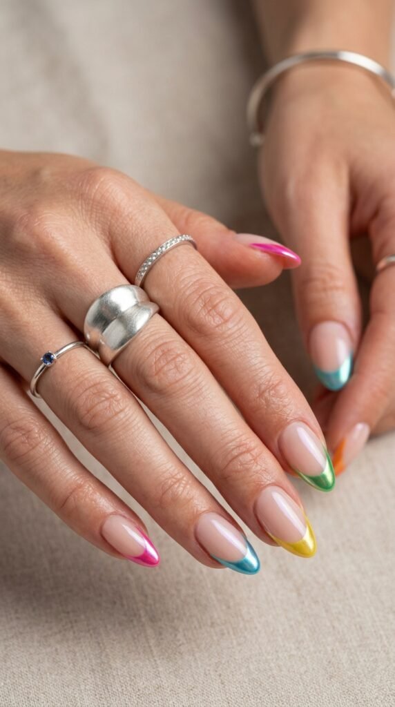 Chrome_bright_French_tip_nails Chrome_bright_French_tip_nails