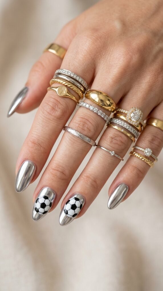 Chrome_soccer_ball_accent_nails_ Chrome_soccer_ball_accent_nails_