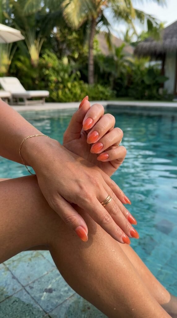 Coral_jelly_nails_glossy_finish_ Coral_jelly_nails_glossy_finish_