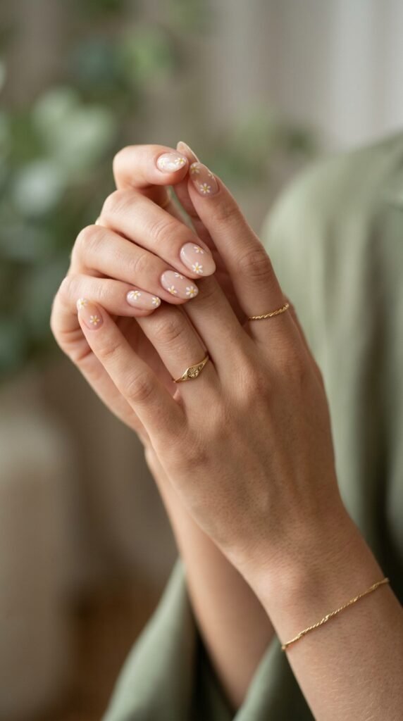 Daisy_minimal_nail_art Daisy_minimal_nail_art
