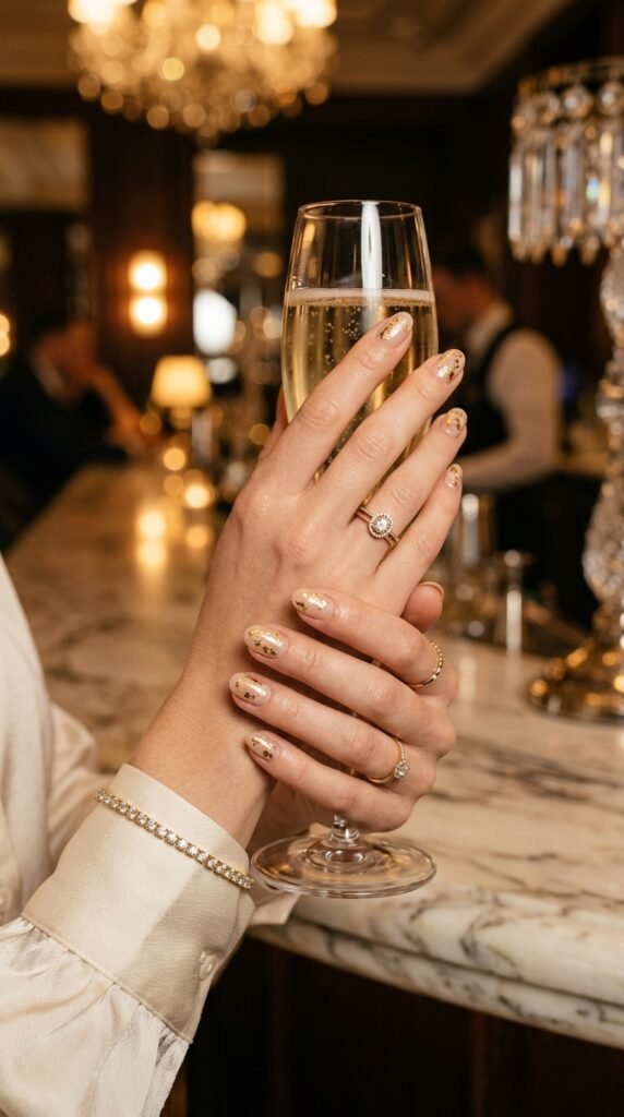 gold leaf neutral nails gold leaf neutral nails