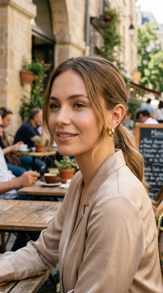 Gold_hoop_earrings_on_woman_ Gold_hoop_earrings_on_woman_