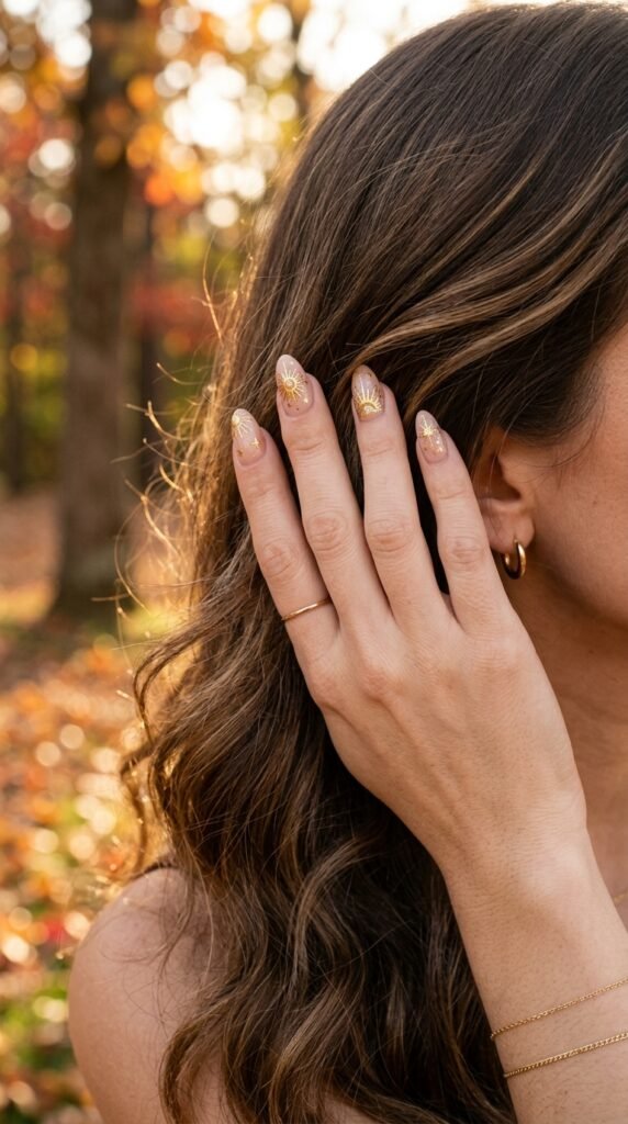 Golden_sunburst_nail_art Golden_sunburst_nail_art