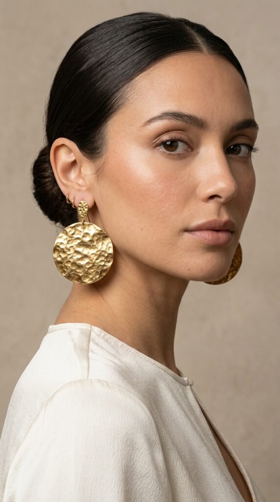 Hammered_gold_disc_earrings Hammered_gold_disc_earrings