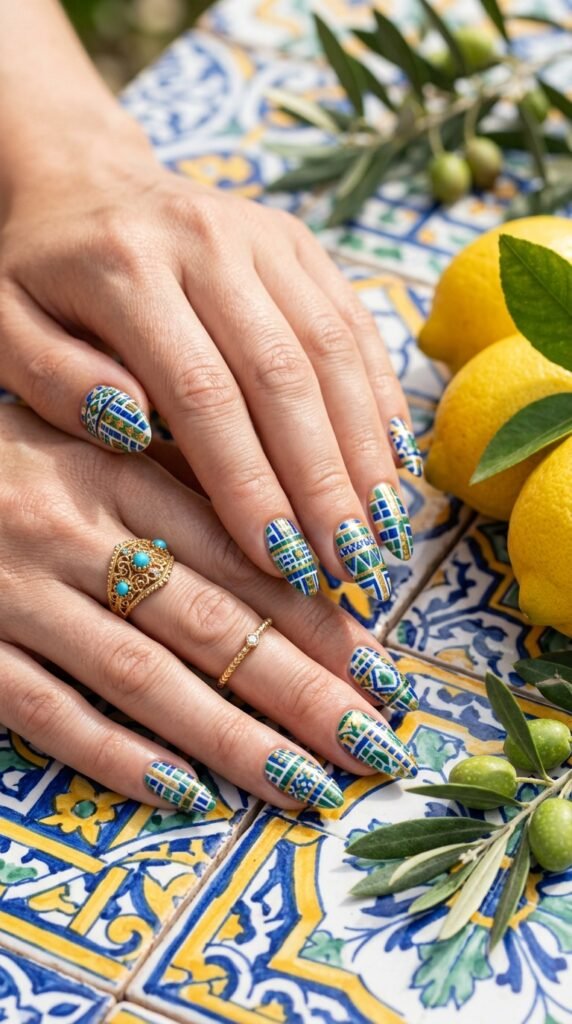 Hands_with_mosaic_nail_art_ Hands_with_mosaic_nail_art_