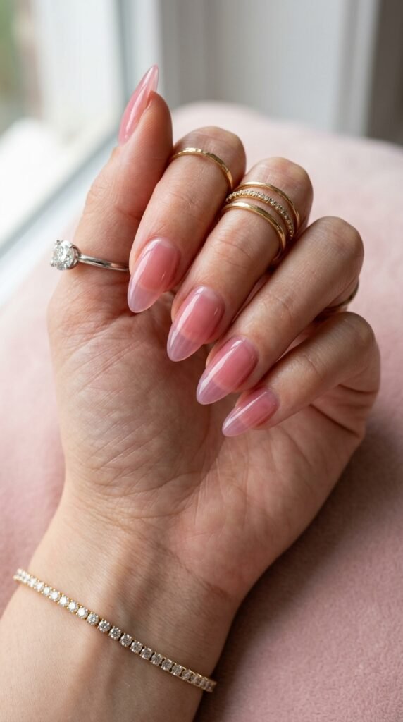 Jelly_pink_nails_with_rings Jelly_pink_nails_with_rings