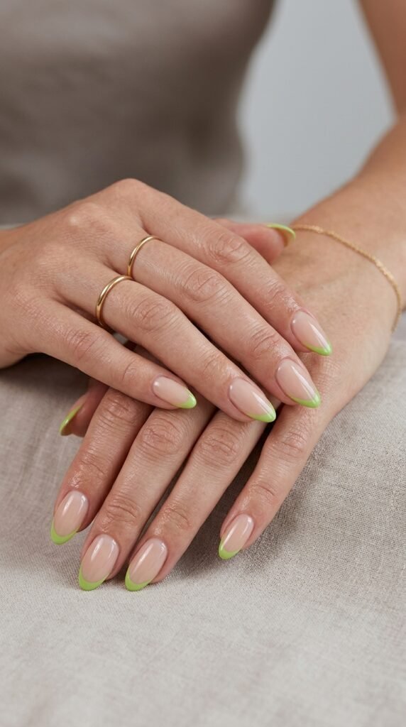 Lime_green_French_tip_nails Lime_green_French_tip_nails