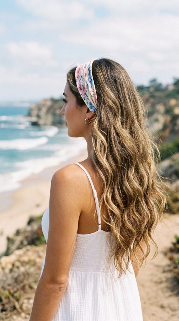 Loose_waves_with_crown_scarf_ Loose_waves_with_crown_scarf_