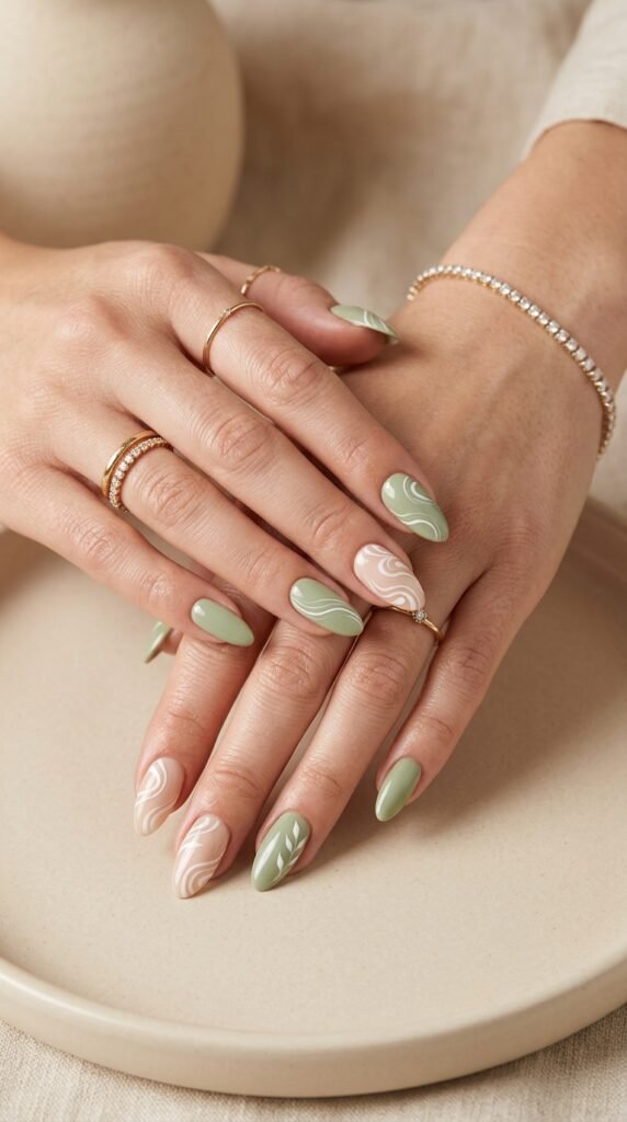 Matcha_latte_nail_art_hands_ Matcha_latte_nail_art_hands_