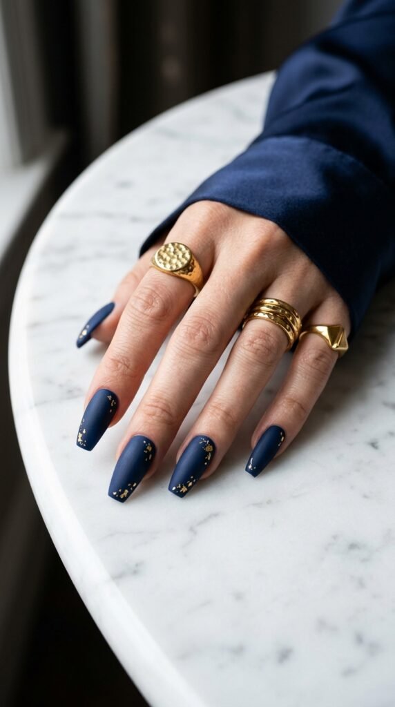 Matte_navy_nails_gold_accents Matte_navy_nails_gold_accents