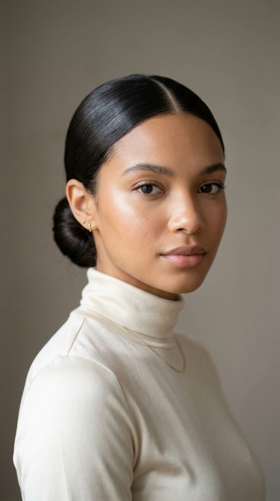 Minimalist_sleek_bun_hairstyle_ Minimalist_sleek_bun_hairstyle_