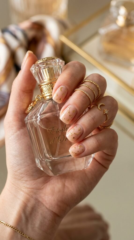 celestial gold nails celestial gold nails