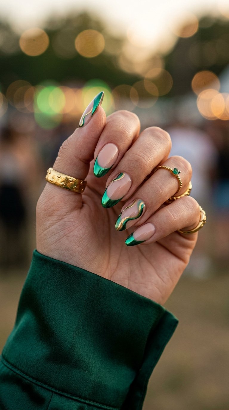 Nails_with_emerald_chrome_tips