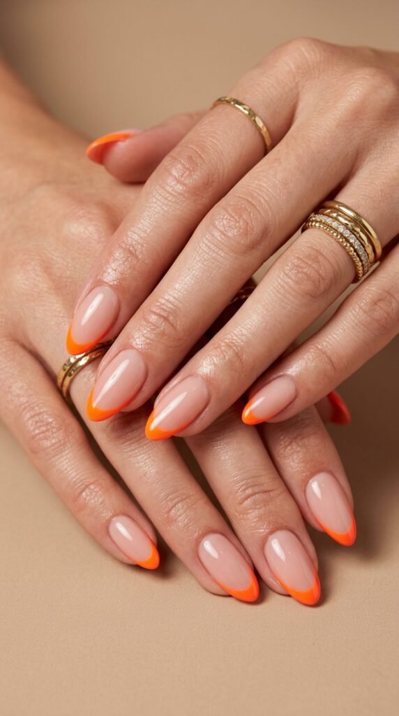 Neon_orange_French_tips Neon_orange_French_tips