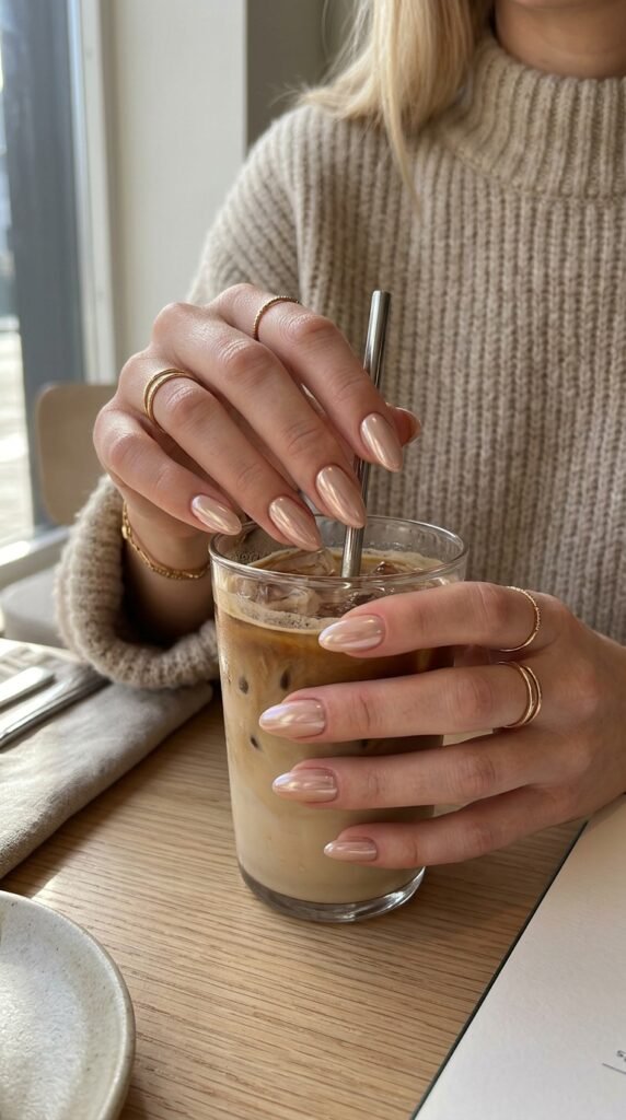 Nude_chrome_nails_holding_latte_ Nude_chrome_nails_holding_latte_