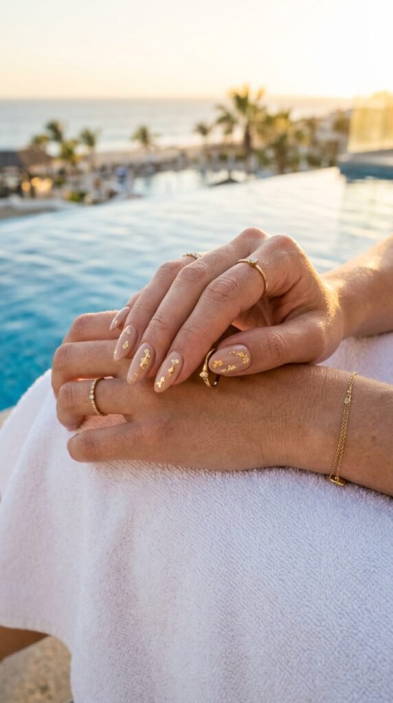Nude_nails_with_gold_foil_ Nude_nails_with_gold_foil_