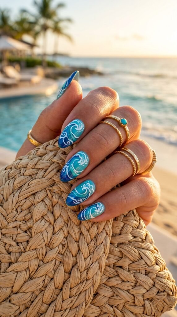 Ocean_wave_nail_art Ocean_wave_nail_art
