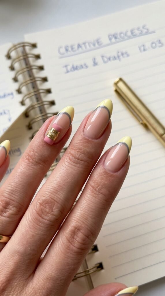 Pencil_French_tips_on_nails Pencil_French_tips_on_nails