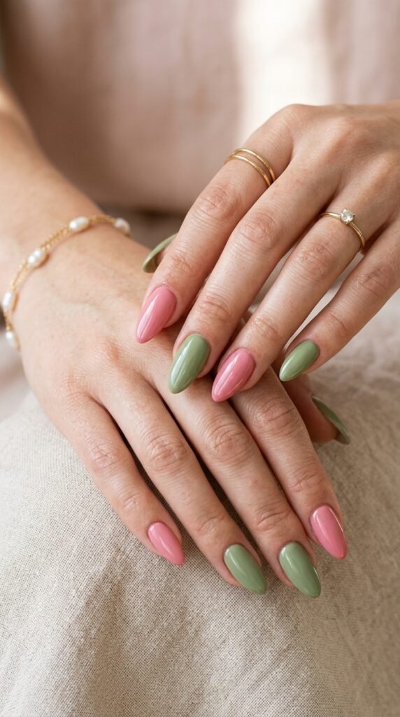 Strawberry_matcha_almond_nails Strawberry_matcha_almond_nails