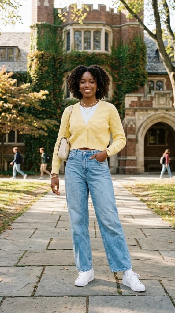 Student_wearing_cropped_cardigan Student_wearing_cropped_cardigan