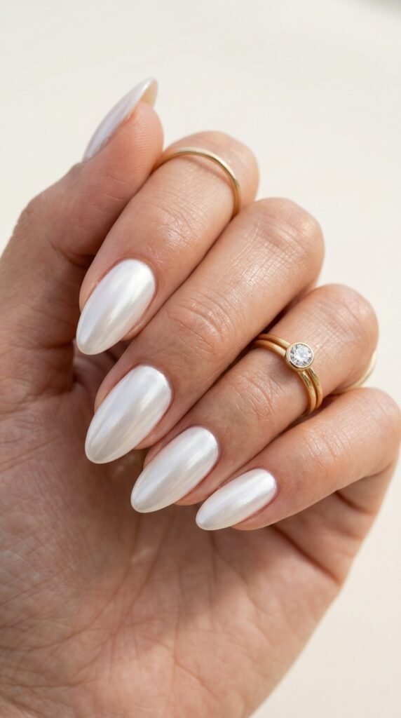 White_chrome_nails_with_rings White_chrome_nails_with_rings