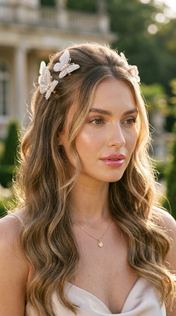 Woman_half-up_hairstyle_butterfly Woman_half-up_hairstyle_butterfly