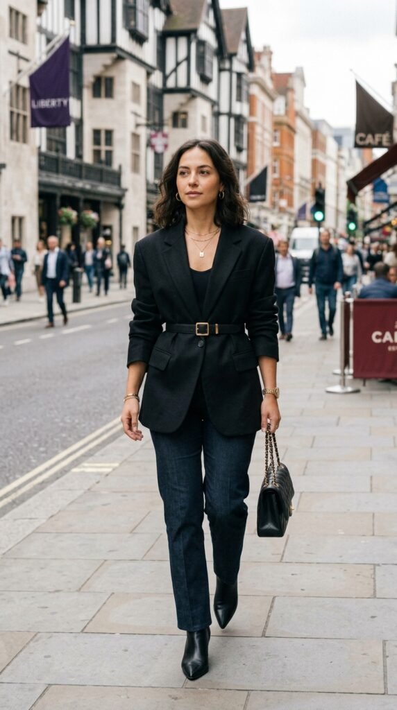Woman_wearing_belt_over_blazer_ Woman_wearing_belt_over_blazer_