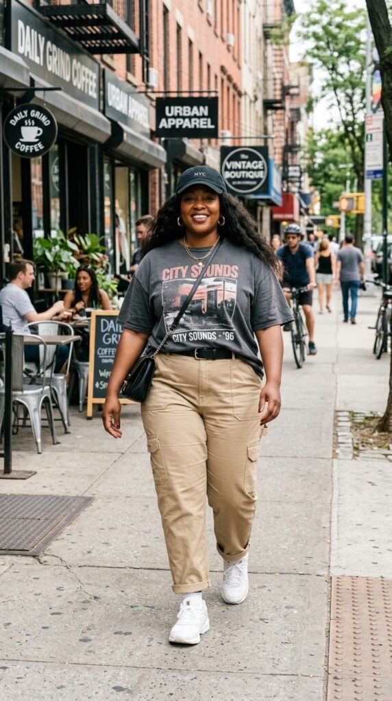 Woman_wearing_cargo_pants_graphicshirt Woman_wearing_cargo_pants_graphicshirt