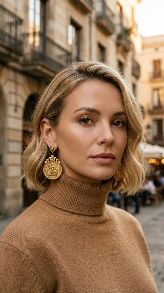 Woman_wearing_gold_coin_earrings Woman_wearing_gold_coin_earrings