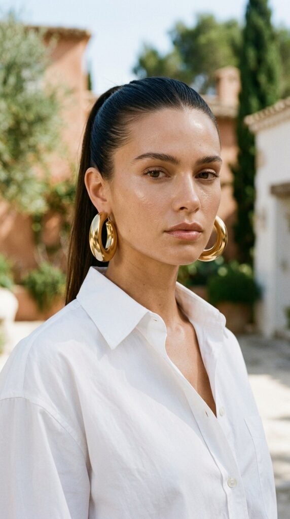 Woman_wearing_gold_hoop_earrings Woman_wearing_gold_hoop_earrings