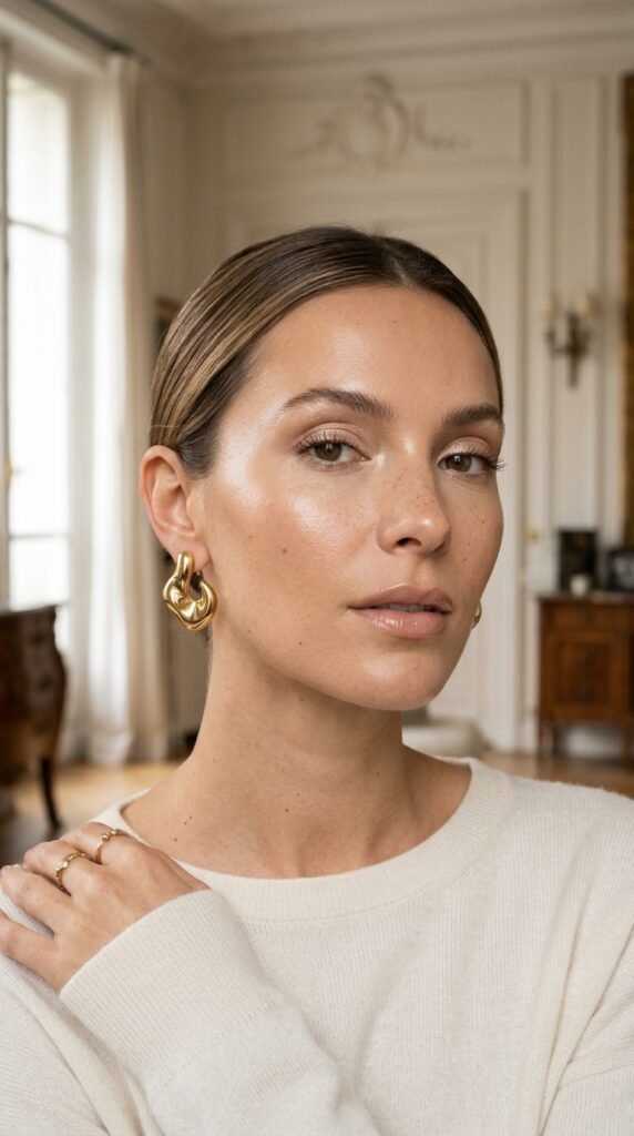 Woman_wearing_gold_stud_earrings Woman_wearing_gold_stud_earrings