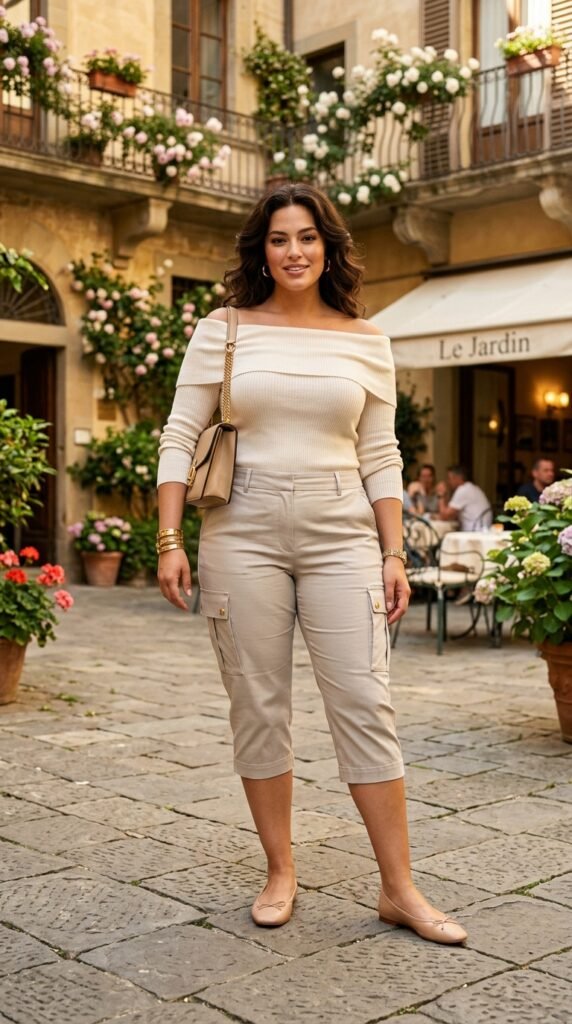 Woman_wearing_knit_sweater_cargo_pants Woman_wearing_knit_sweater_cargo_pants