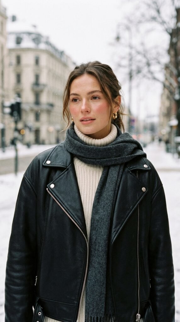 Woman_wearing_leather_jacket_ Woman_wearing_leather_jacket_