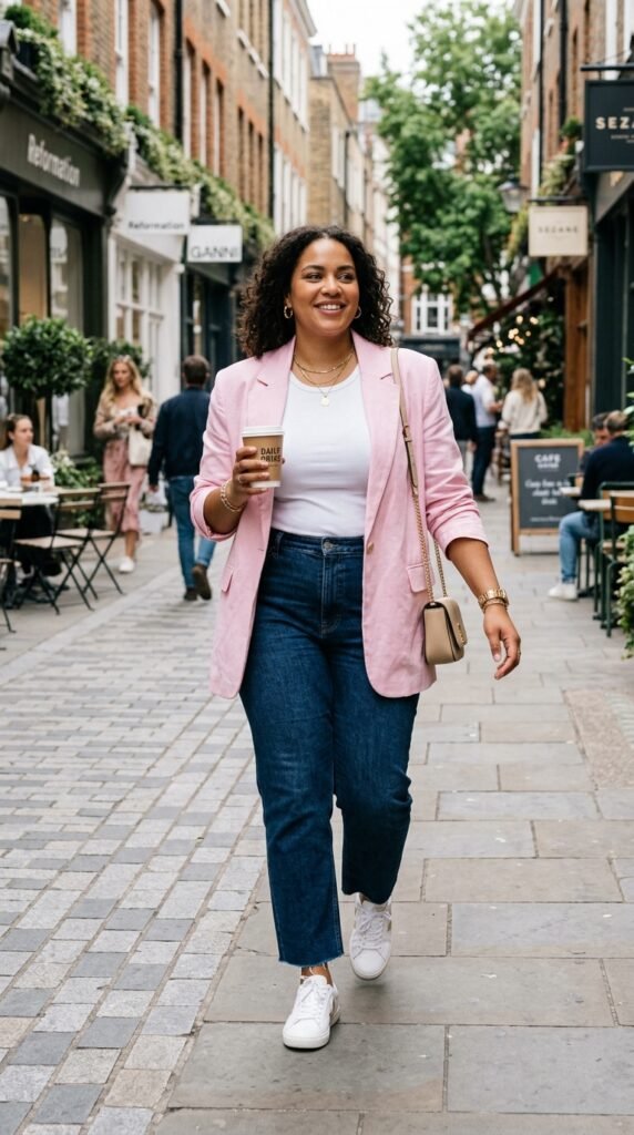 Woman_wearing_pink_blazer_denim Woman_wearing_pink_blazer_denim
