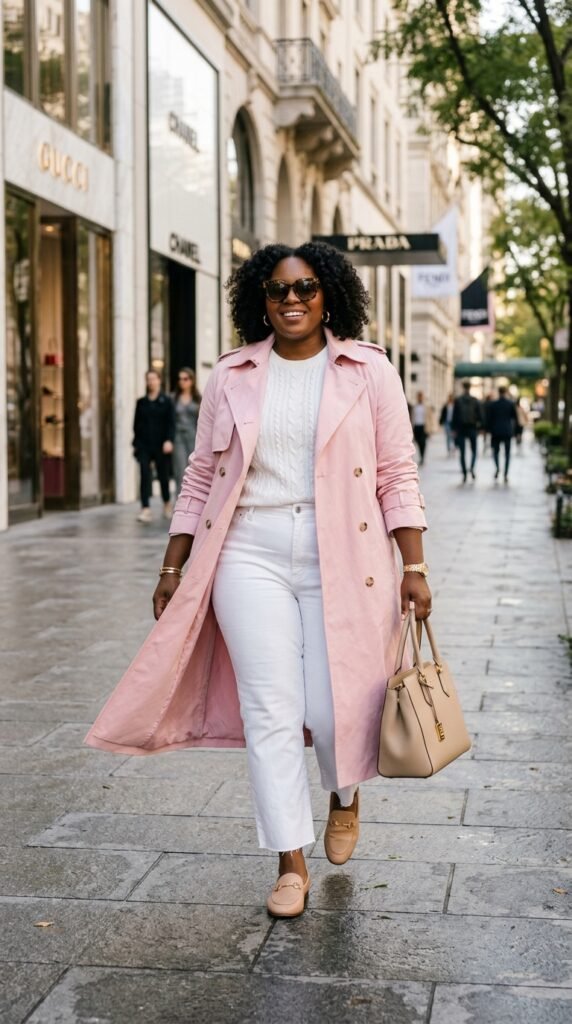 Woman_wearing_pink_trench_coat_ Woman_wearing_pink_trench_coat_