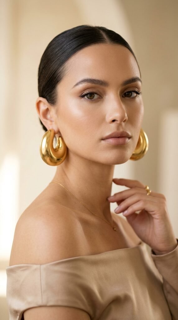 Woman_wearing_puffy_gold_earrings Woman_wearing_puffy_gold_earrings