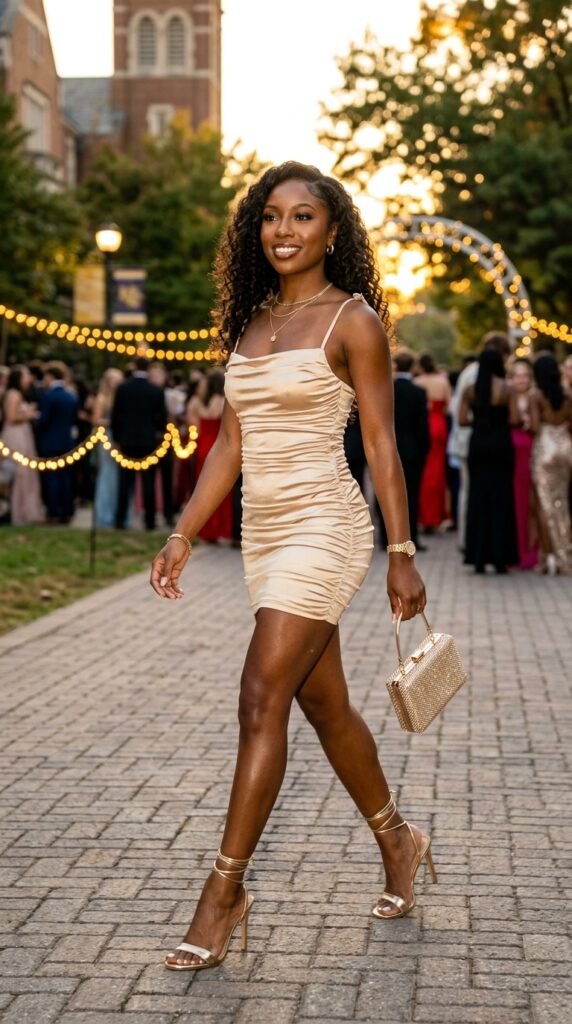 Woman_wearing_satin_dress_metallic heels Woman_wearing_satin_dress_metallic heels