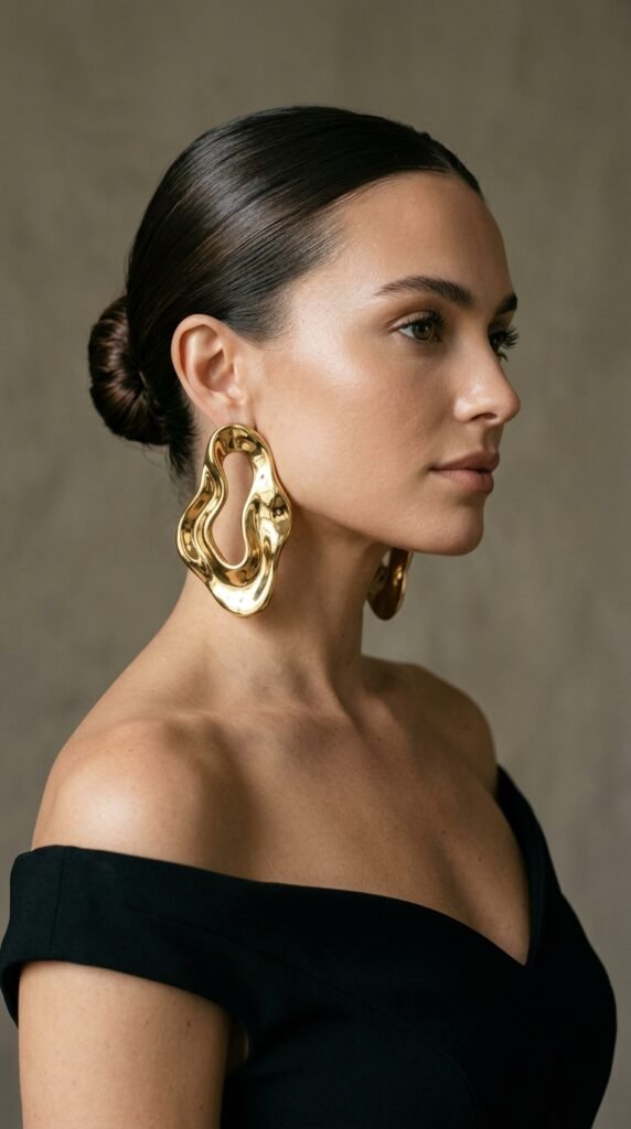 Woman_wearing_sculptural_earrings Woman_wearing_sculptural_earrings