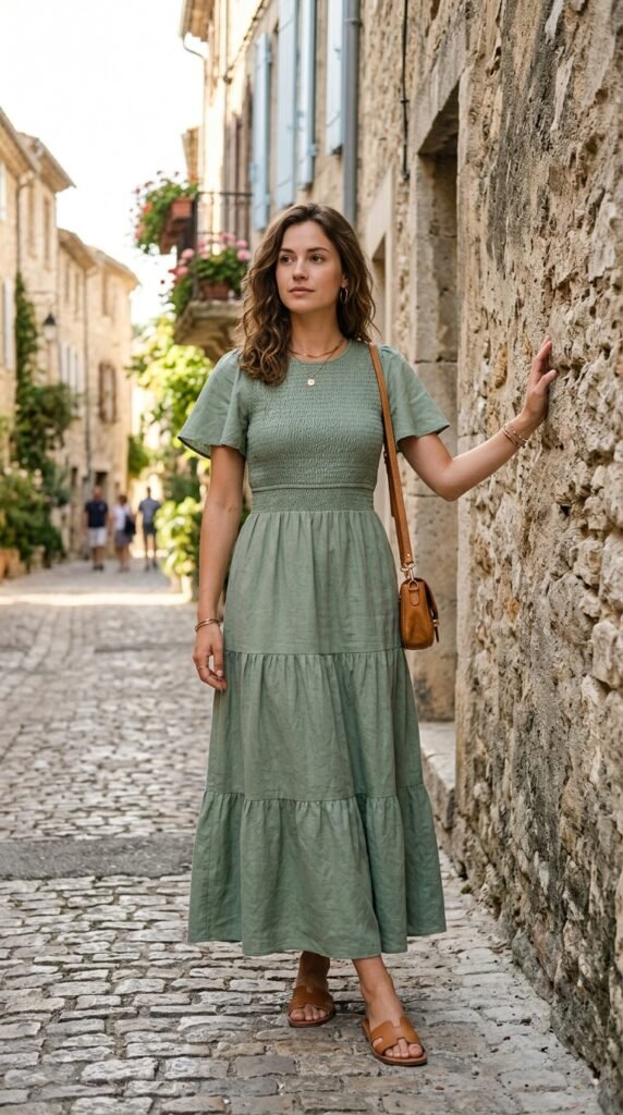 Woman_wearing_smocked_waist_maxi Woman_wearing_smocked_waist_maxi