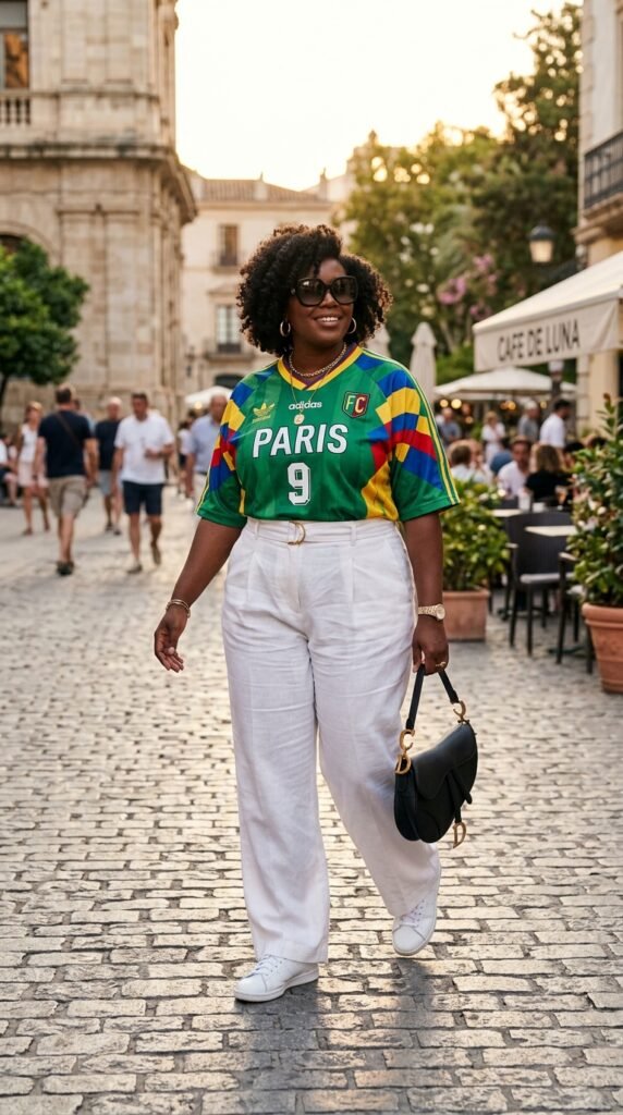Woman_wearing_soccer_jersey__trousers Woman_wearing_soccer_jersey__trousers