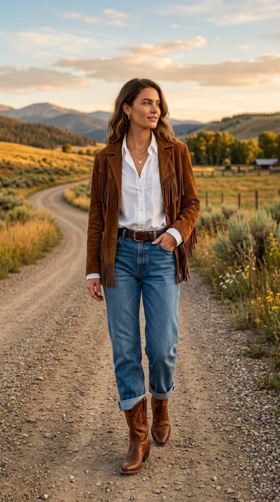Woman_wearing_suede_outfit_ Woman_wearing_suede_outfit_
