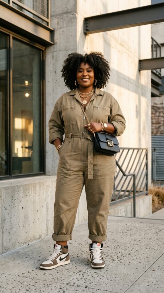 Woman_wearing_utility_jumpsuit_ Woman_wearing_utility_jumpsuit_