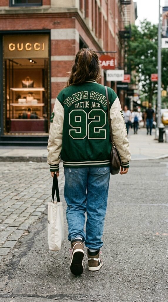 Woman_wearing_varsity_jacket_jeans Woman_wearing_varsity_jacket_jeans