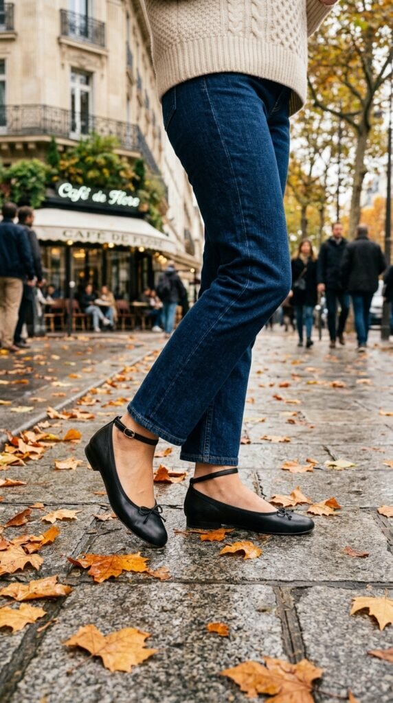 Ballet_flats_worn_with_jeans fall shoes trends
