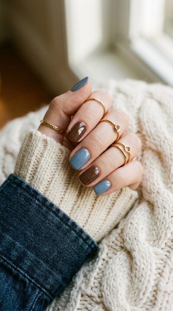 Blue_and_brown_nail_manicure Blue_and_brown_nail_manicure