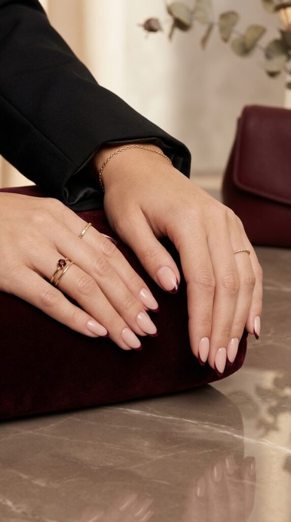 Burgundy_French_tips_on_nails Burgundy_French_tips_on_nails