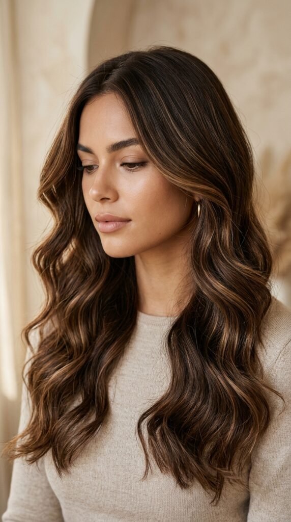 Chocolate_brown_hair_highlights chocolate brown hair color ideas